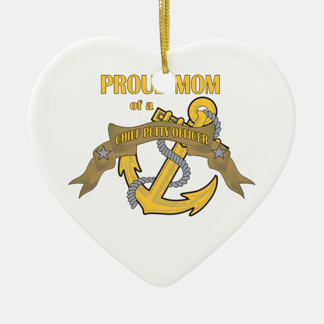 Stolze Mama eines Chief Petty Officer Keramikornament (Vorne)