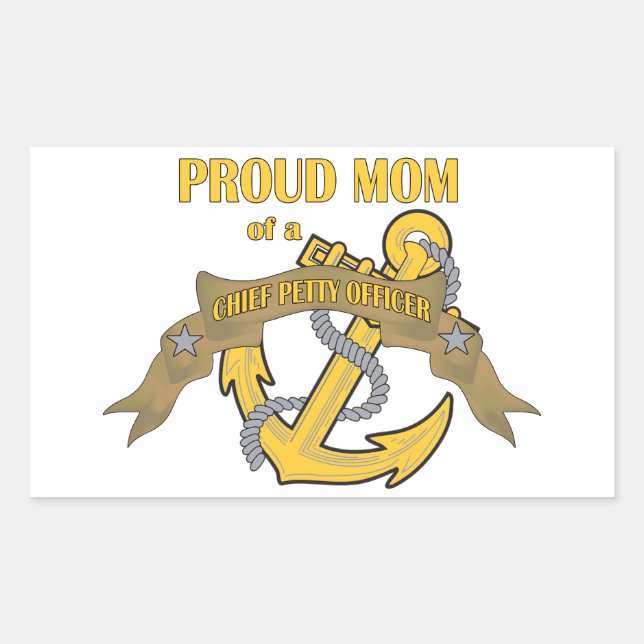 Stolze Mama eines Chief Petty Officer Rechteckiger Aufkleber (Vorderseite)
