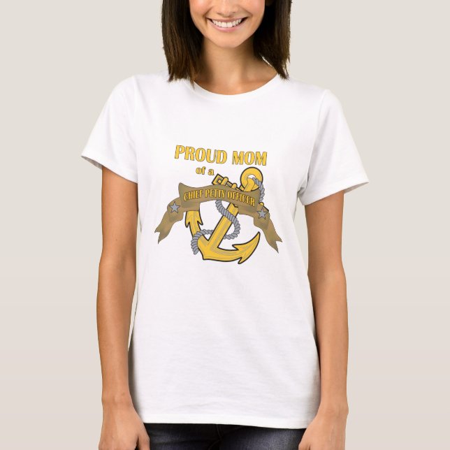 Stolze Mama eines Chief Petty Officer T-Shirt (Vorderseite)