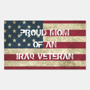 Stolze Mama eines der Irak-Veteranen-Aufklebers Rechteckiger Aufkleber