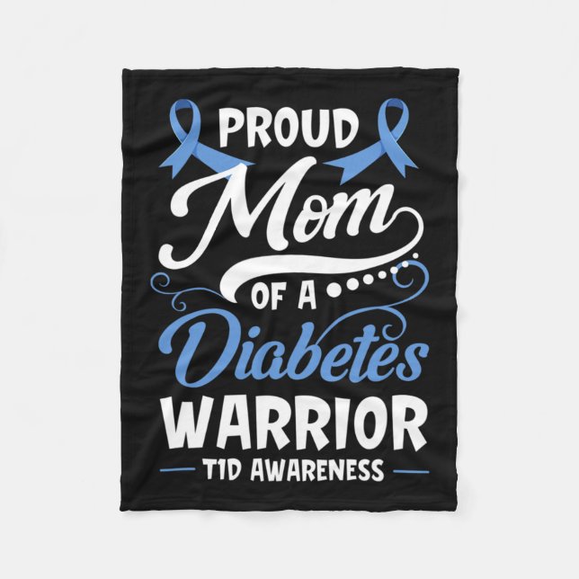 Stolze Mama eines Diabetes-Warrior T1d Fleecedecke (Vorderseite)