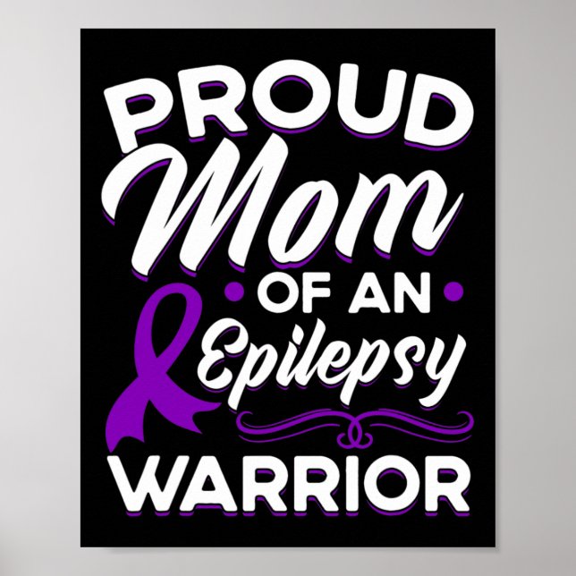 Stolze Mama eines Epilepsie-Krieger-Epilepsie-Awar Poster (Vorne)