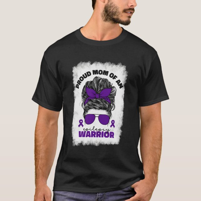 Stolze Mama eines Epilepsie-Krieger-Epilepsie-Awar T-Shirt (Vorderseite)