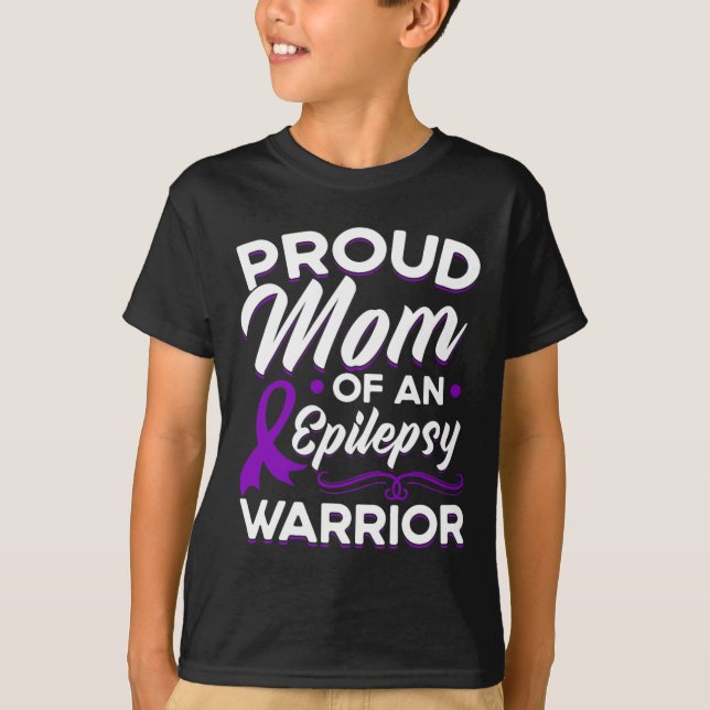 Stolze Mama eines Epilepsie-Krieger-Epilepsie-Awar T-Shirt (Vorderseite)