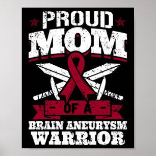 Stolze Mama eines Gehirnaneurysma Krieger Bewussts Poster