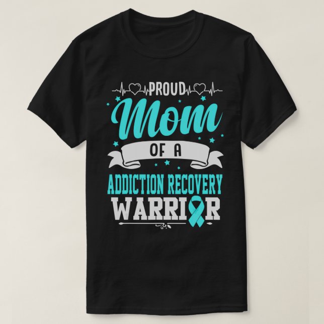 Stolze Mama eines Kriegers für die Erholung eines  T-Shirt (Design vorne)