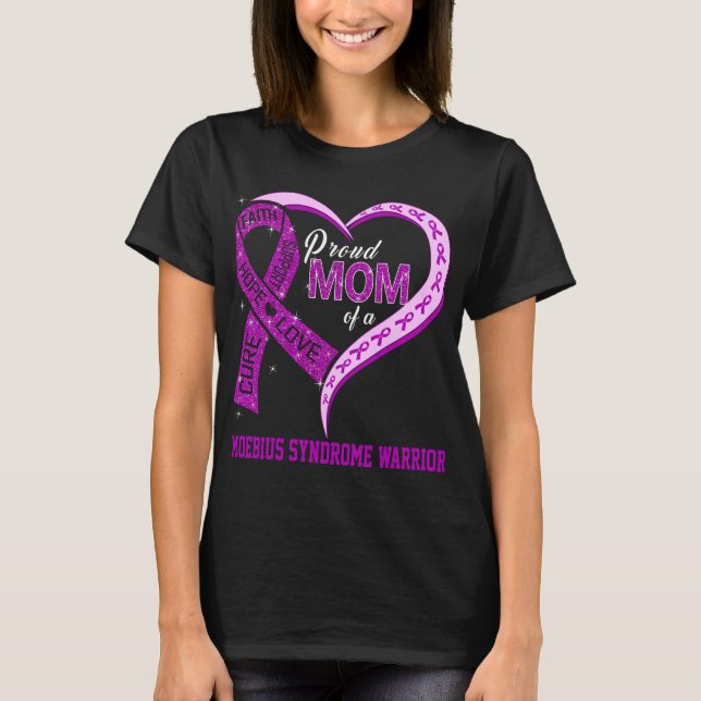 Stolze Mama eines Kriegers gegen das Moebius-Syndr T-Shirt (Vorderseite)