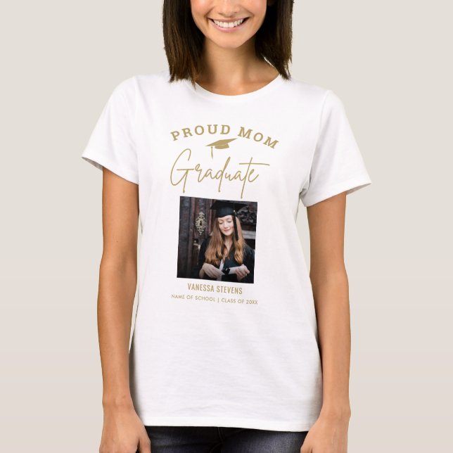 Stolze Mama eines kundenspezifischen Fotos für das T-Shirt (Vorderseite)