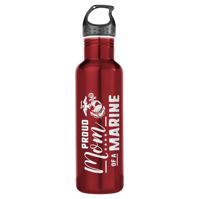 Stolze Mama eines Meeres Edelstahlflasche (Vorderseite)