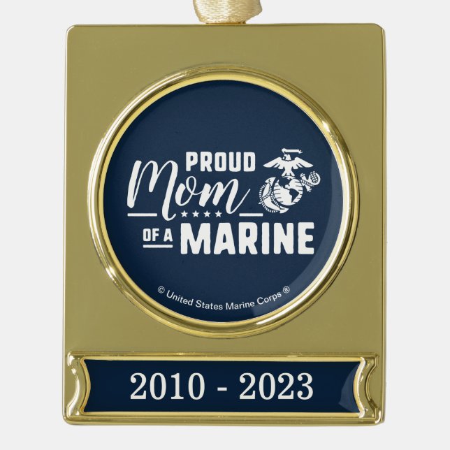 Stolze Mama eines Meeres - Weiß Banner-Ornament Gold (Vorderseite)