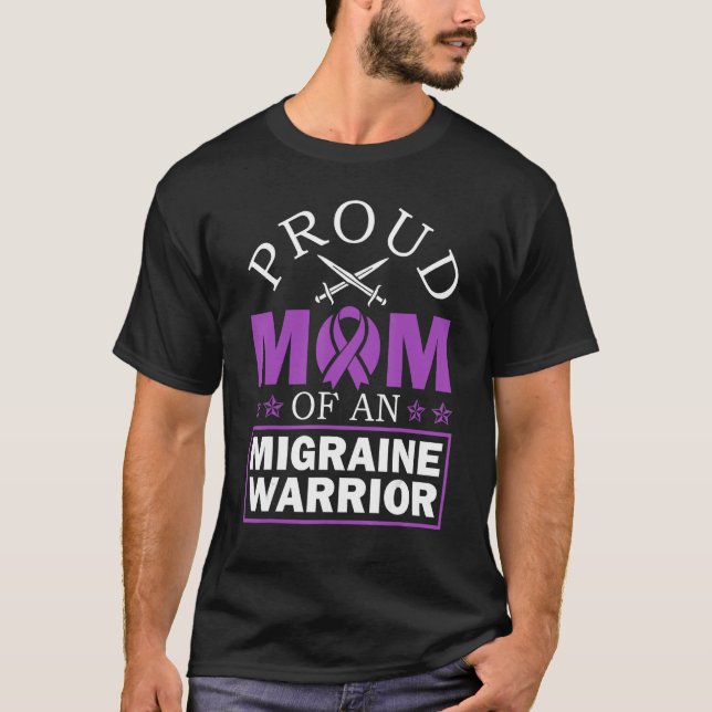 Stolze Mama eines Migrane Warrior Migrane Bewussts T-Shirt (Vorderseite)