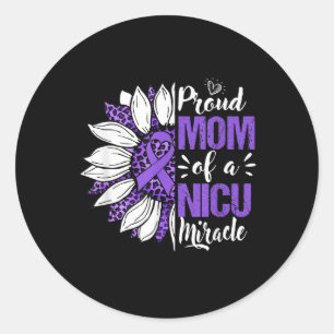 Stolze Mama eines Nicu-Wunders Sonnenblume Frührei Runder Aufkleber