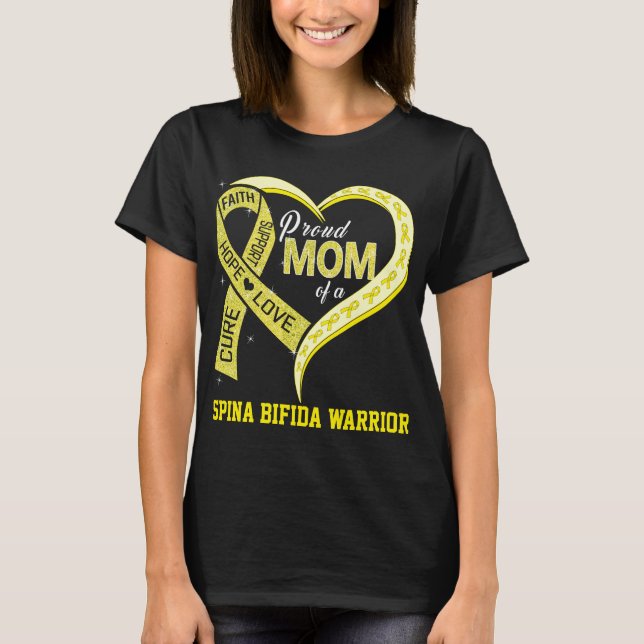 Stolze Mama eines Spina-Bifida-Kriegers T-Shirt (Vorderseite)