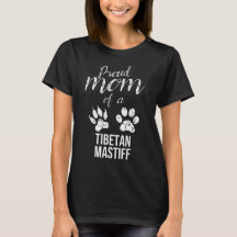 Stolze Mama eines tibetanischen Mastiff