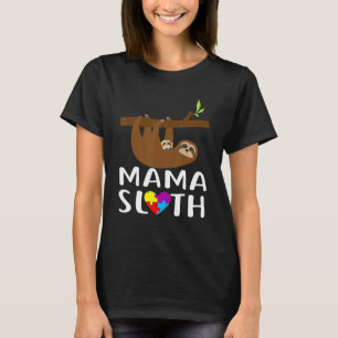 Stolze Mama Faultier Autismus-Bewusstsein Unterst T-Shirt