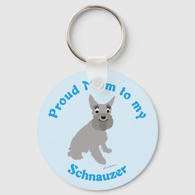Stolze Mama für meinen Schnauzer Schlüsselanhänger (Vorderseite)