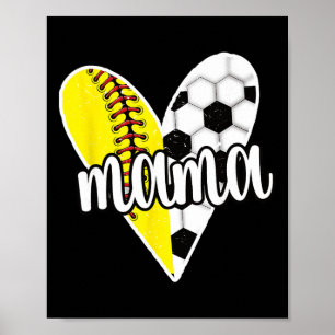 Stolze Mama Fußball Softball Spielerin Mama Poster