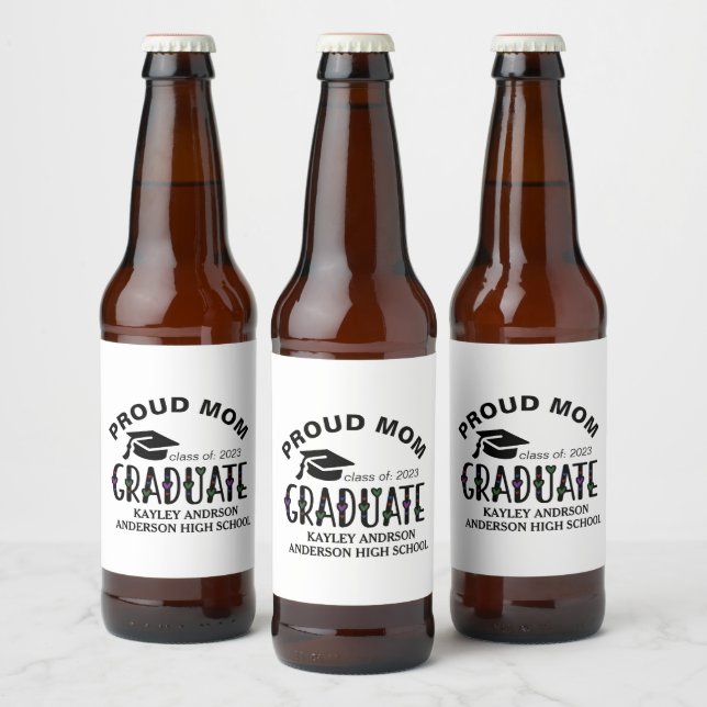Stolze Mama, Jahr des benutzerdefinierten Abschlus Bierflaschenetikett (Flaschen)