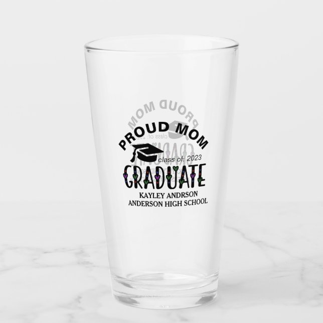 Stolze Mama, Jahr des benutzerdefinierten Abschlus Glas (Vorderseite)