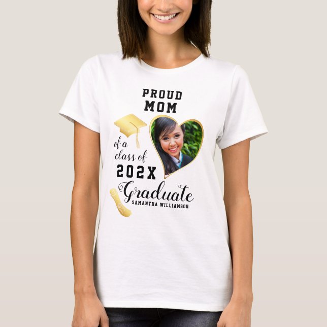 Stolze Mama-Klasse des benutzerdefinierten Foto-Ab T-Shirt (Vorderseite)