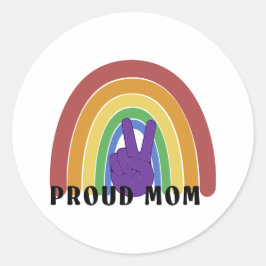 Stolze Mama LGBTQ-Stolz Regenbogen Runder Aufkleber