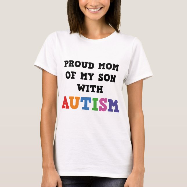 Stolze Mama meines Sohnes mit Autismus T-Shirt (Vorderseite)