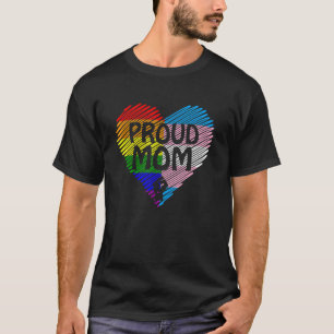 Stolze Mama mit Regenbogen- und Transgenderflagge T-Shirt