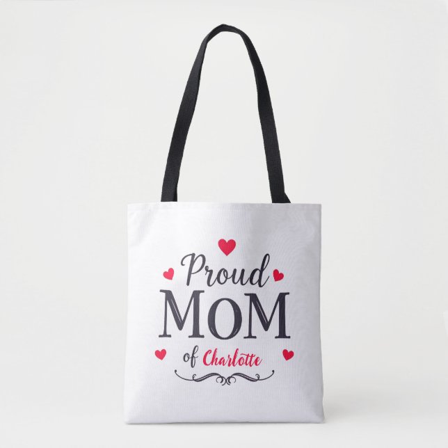 Stolze Mama | Niedlicher Personalisierter Mutterta Tasche (Vorderseite)