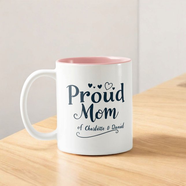Stolze Mama | Personalisierter Muttertag Zweifarbige Tasse (Von Creator hochgeladen)