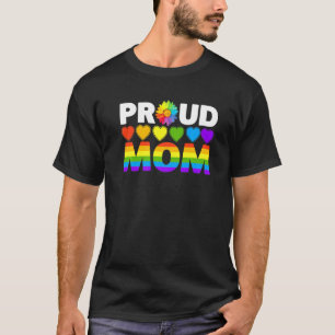 Stolze Mama Sonnenblumen Familie Regenbogen Herz L T-Shirt