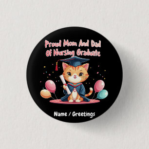 Stolze Mama und Vater eines Krankenpflegestudiums Button