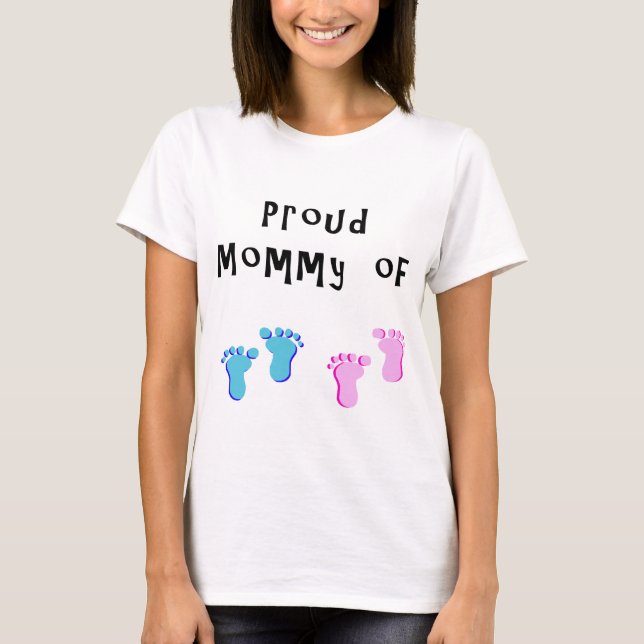 Stolze Mama von 1 Mädchen-T - Shirt des Jungen 1 (Vorderseite)