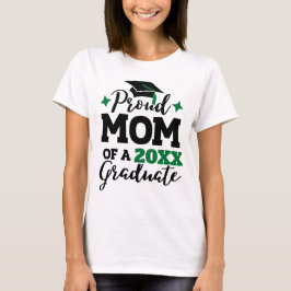 Stolze Mama von 2022 Graduierte schwarz-grüne Mütz T-Shirt