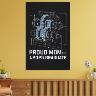 Stolze Mama von 2025 ME Grad   Gearbox Blueprint Leinwanddruck