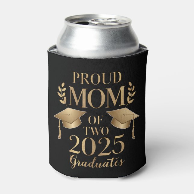 Stolze Mama von zwei 2025 Graduate Twins Dosenkühler (Kanne Vorderseite)