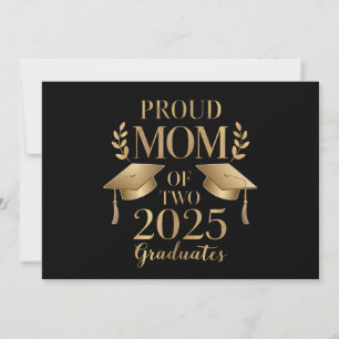 Stolze Mama von zwei 2025 Graduate Twins Einladung