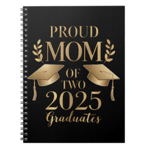 Stolze Mama von zwei 2025 Graduate Twins Notizblock