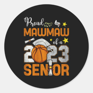 Stolze Mawmaw einer Damen-Senior-Basketballmannsch Runder Aufkleber