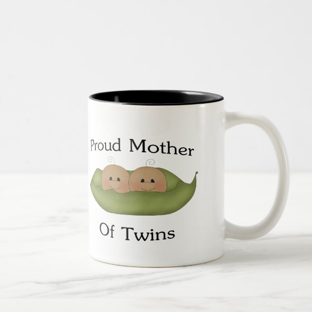 Stolze Mutter der Zwillinge Zweifarbige Tasse (Rechts)