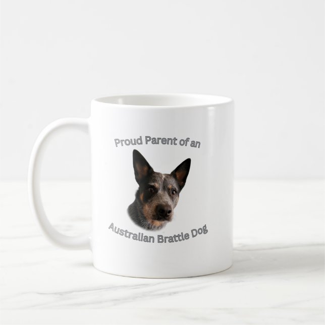 Stolze Mutter des australischen Brattle Dog Kaffeetasse (Links)