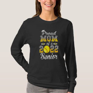 Stolze Mutter eines 2022 Senior Leopard Softball G T-Shirt