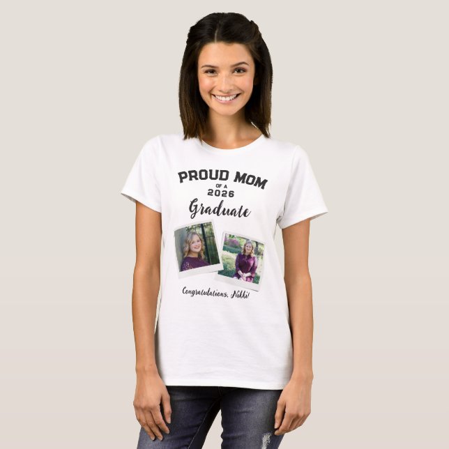 Stolze Mutter eines Absolventen 2 Foto T-Shirt (Vorne ganz)