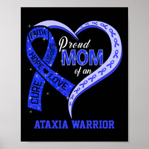 Stolze Mutter eines Ataxia-Kriegers Blaues Band Pa Poster