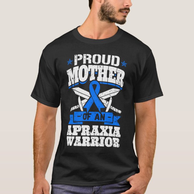 Stolze Mutter eines Ataxie Kriegers blaues Bewusst T-Shirt (Vorderseite)