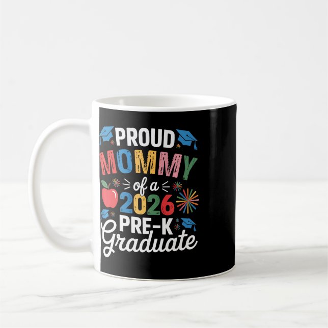 Stolze Mutter eines Cl 2026 Pre-k Absolventen Absc Kaffeetasse (Links)