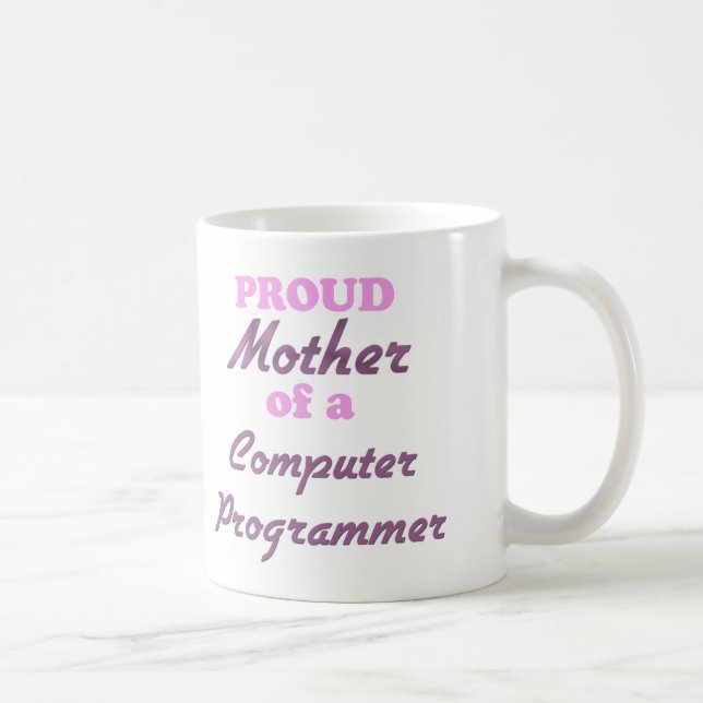 Stolze Mutter eines Computerprogrammierers Kaffeetasse (Rechts)