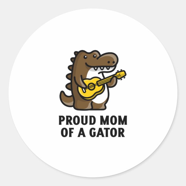 Stolze Mutter eines Gator-Alligators Runder Aufkleber (Vorderseite)