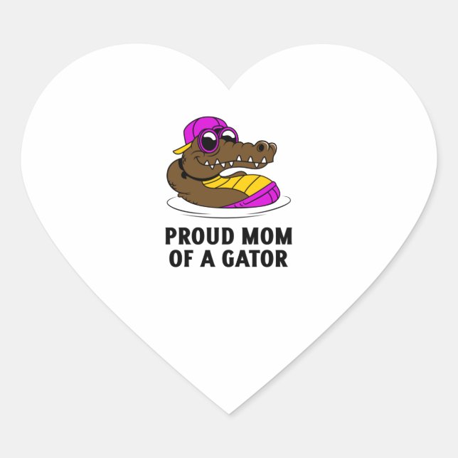 Stolze Mutter eines Gator-Krokodils Herz-Aufkleber (Vorderseite)