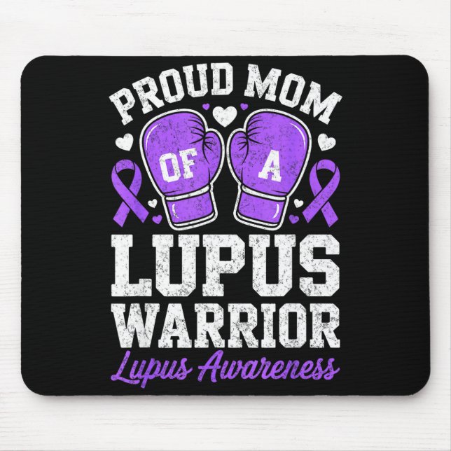 Stolze Mutter eines Lupus-Kriegers Kämpferbewussts Mousepad (Vorne)