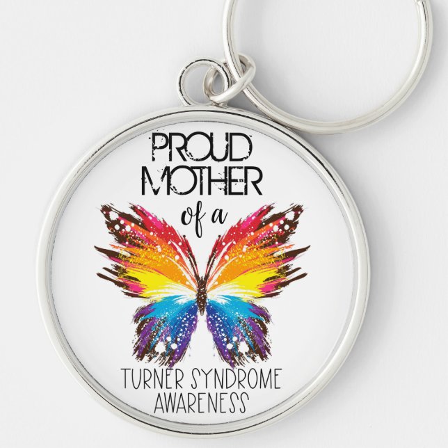 Stolze Mutter eines Schmetterling-Turner-Syndroms Schlüsselanhänger (Vorne)